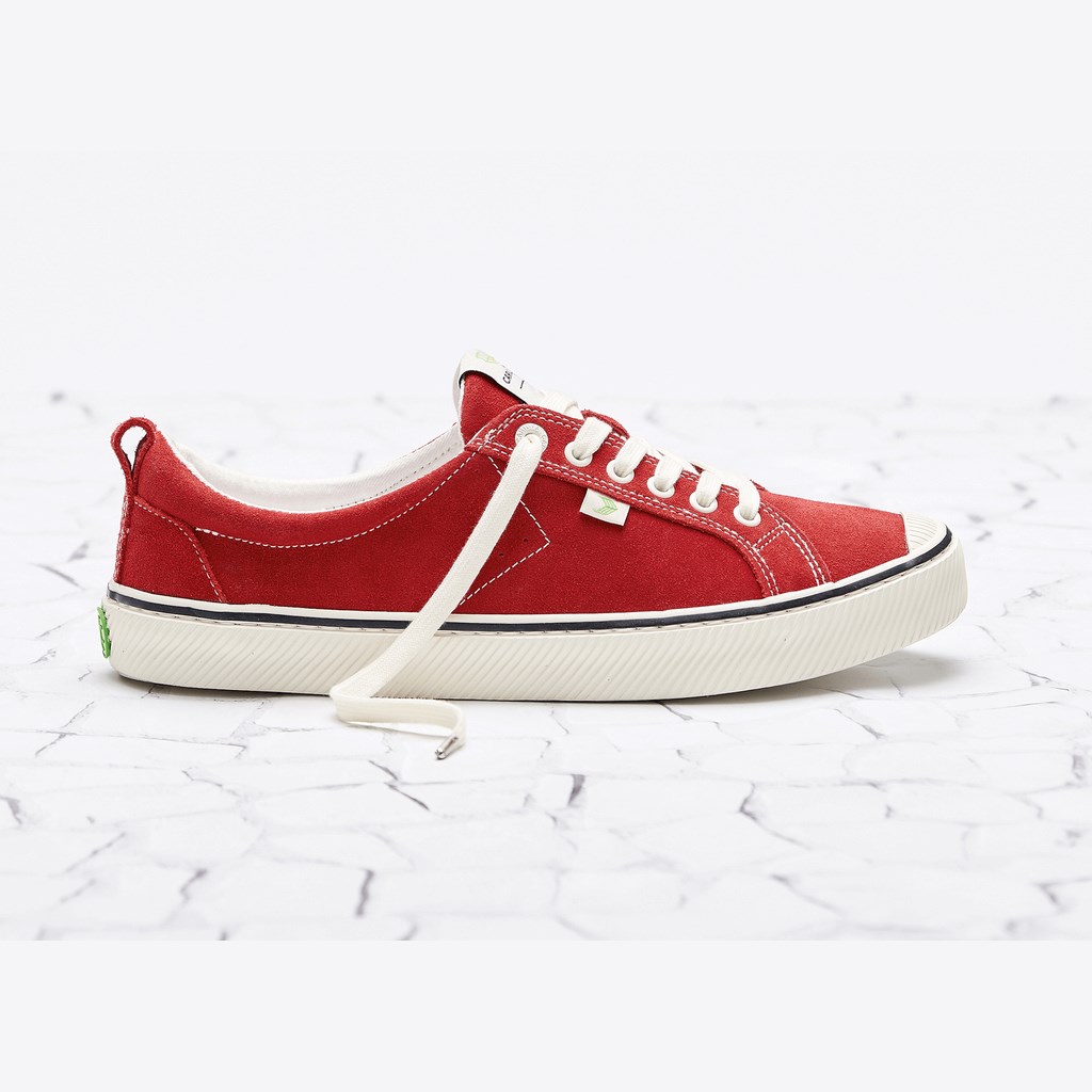 OCA LOW Cariuma Low Top Daim Rouge Homme | YYY-7660083